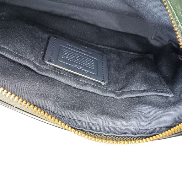 Coach Jes C1569 Green Puffy Linear Quilted Leather Crossbody Purse Camera Bag - Picture 7 of 16